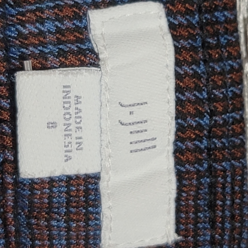 J. Jill Plaid Ponte Ankle Pant Size 8 Blue-Gray Orange-Tan Work Stretch - Picture 2 of 9